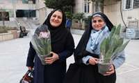 به مناسبت روز مادر / اهدای گل به بانوان شاغل در بیمارستان شهید مدرس